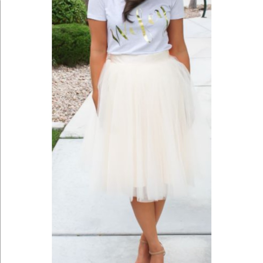 Tulle Midi Skirt